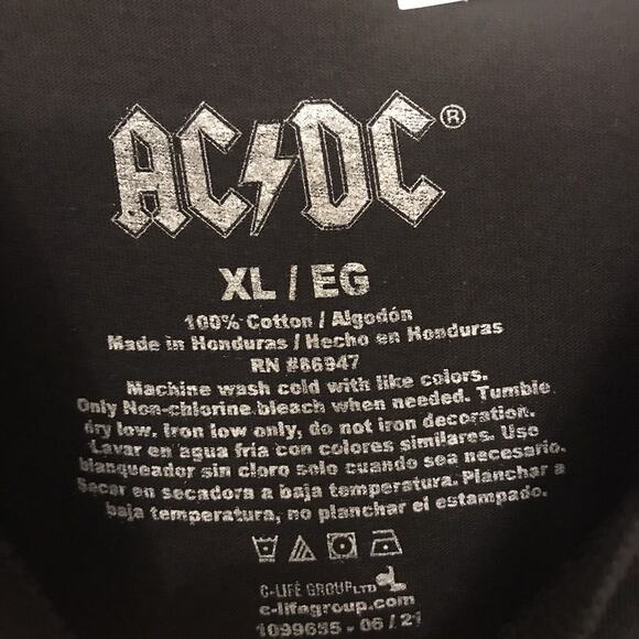 NEW AC/DC Men’s Back In Black T-shirt Tee Size X Large 46/48 - Picture 3 of 5